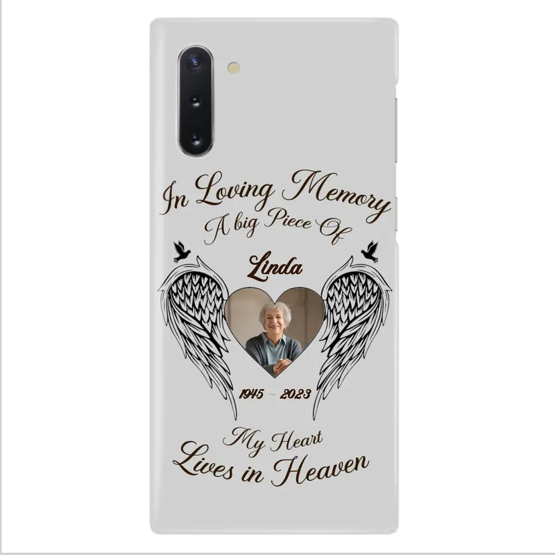 Personalized Memorial Phone Case - Upload Photo - Memorial Gift Idea For Family Member/Pet Lovers - In Loving Memory A Big Piece Of My Heart Lives In Heaven