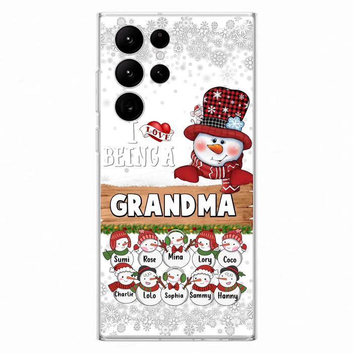 Custom Personalized Grandma Phone Case - Upto 10 Grandkids - Christmas Gift Idea for Grandma - I Love Being A Grandma - Case For iPhone/Samsung