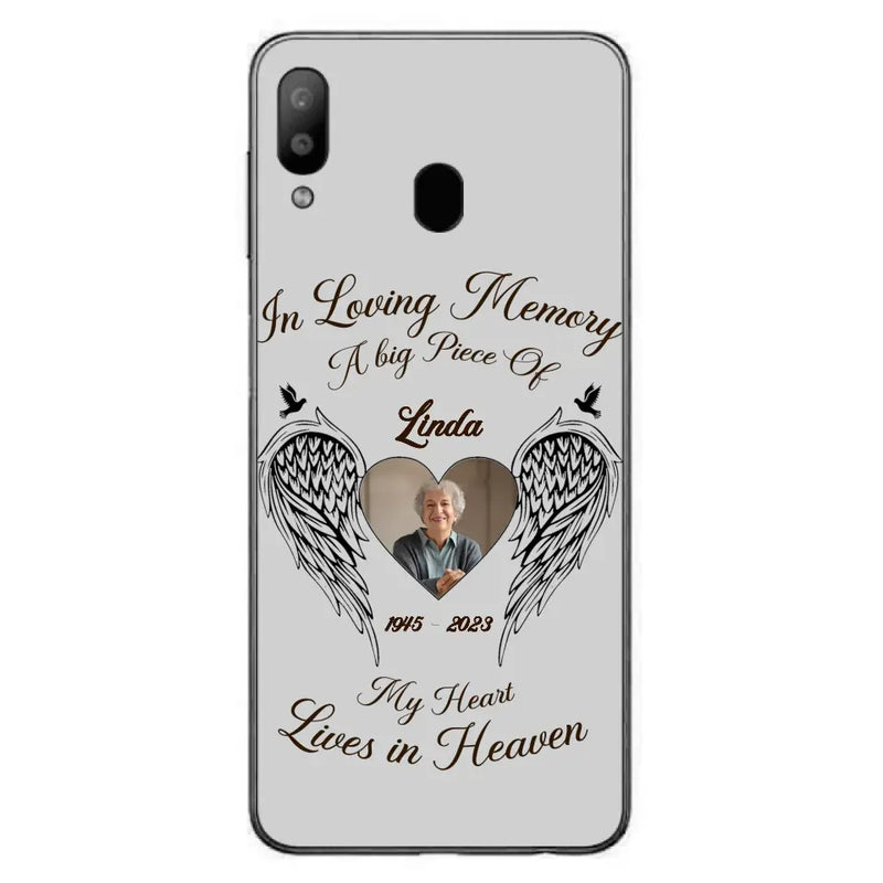 Personalized Memorial Phone Case - Upload Photo - Memorial Gift Idea For Family Member/Pet Lovers - In Loving Memory A Big Piece Of My Heart Lives In Heaven