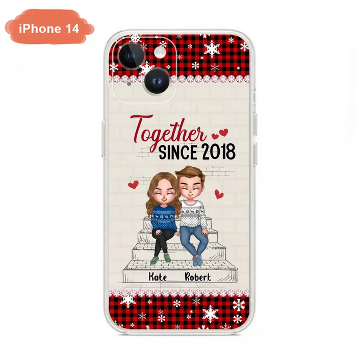 Custom Personalized Christmas Couple Phone Case - Christmas Gift Idea For Couple - Together Since 2018 - Case For iPhone/Samsung