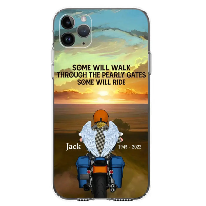 Custom Personalized Memorial Biker Phone Case - Memorial Gift Idea For Father's Day - Some Will Ride - Case For iPhone/Samsung