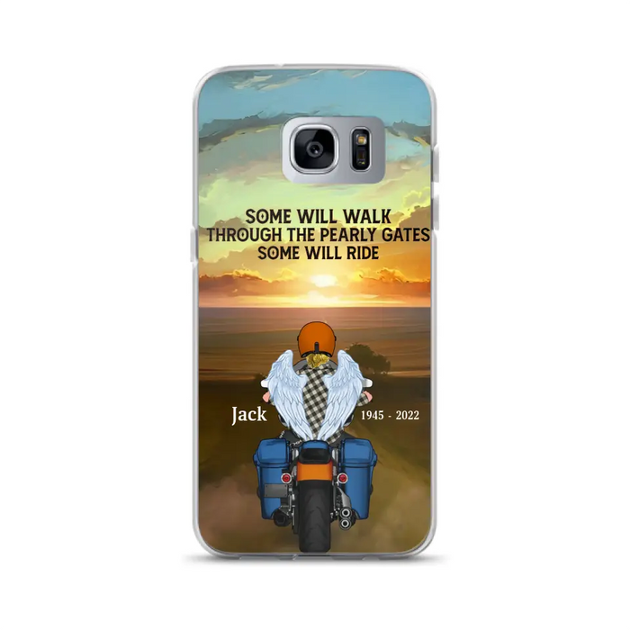 Custom Personalized Memorial Biker Phone Case - Memorial Gift Idea For Father's Day - Some Will Ride - Case For iPhone/Samsung