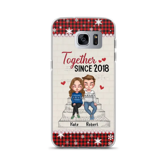 Custom Personalized Christmas Couple Phone Case - Christmas Gift Idea For Couple - Together Since 2018 - Case For iPhone/Samsung