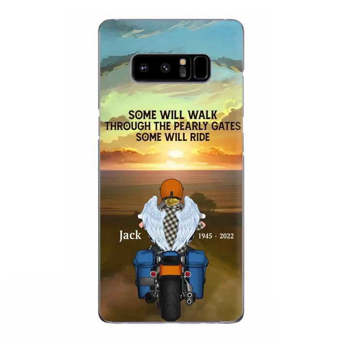 Custom Personalized Memorial Biker Phone Case - Memorial Gift Idea For Father's Day - Some Will Ride - Case For iPhone/Samsung