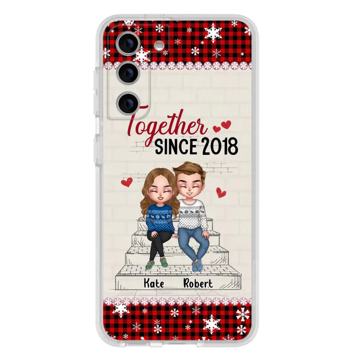 Custom Personalized Christmas Couple Phone Case - Christmas Gift Idea For Couple - Together Since 2018 - Case For iPhone/Samsung