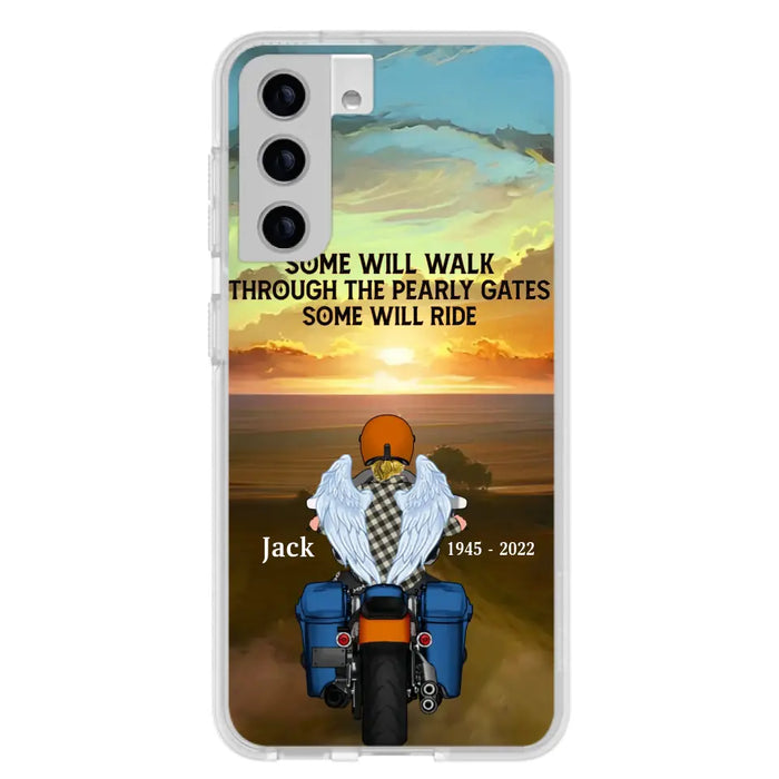 Custom Personalized Memorial Biker Phone Case - Memorial Gift Idea For Father's Day - Some Will Ride - Case For iPhone/Samsung