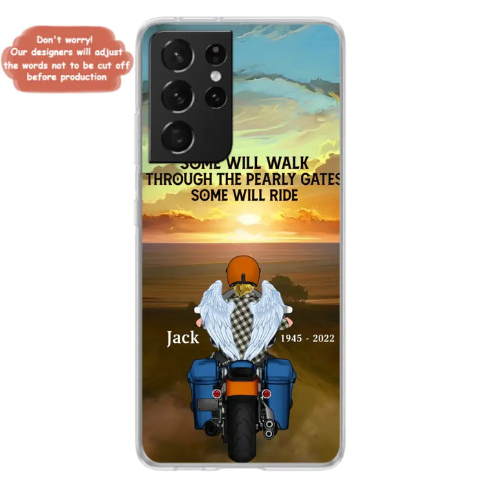 Custom Personalized Memorial Biker Phone Case - Memorial Gift Idea For Father's Day - Some Will Ride - Case For iPhone/Samsung