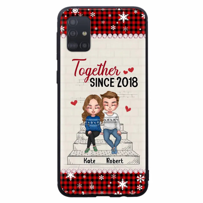 Custom Personalized Christmas Couple Phone Case - Christmas Gift Idea For Couple - Together Since 2018 - Case For iPhone/Samsung