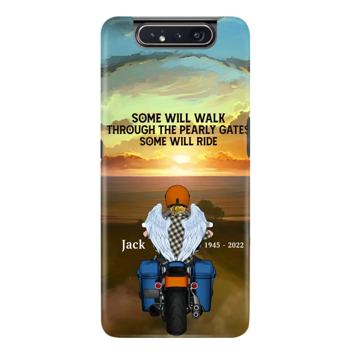 Custom Personalized Memorial Biker Phone Case - Memorial Gift Idea For Father's Day - Some Will Ride - Case For iPhone/Samsung