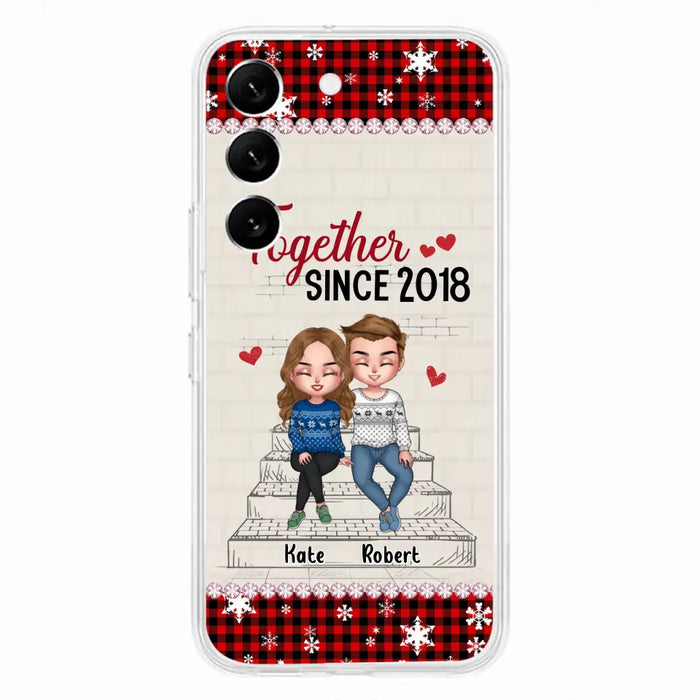 Custom Personalized Christmas Couple Phone Case - Christmas Gift Idea For Couple - Together Since 2018 - Case For iPhone/Samsung