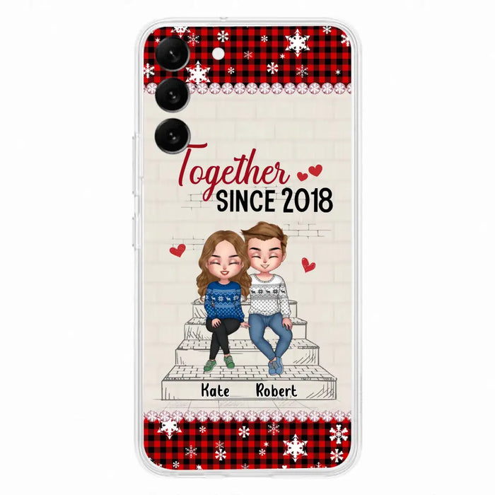 Custom Personalized Christmas Couple Phone Case - Christmas Gift Idea For Couple - Together Since 2018 - Case For iPhone/Samsung