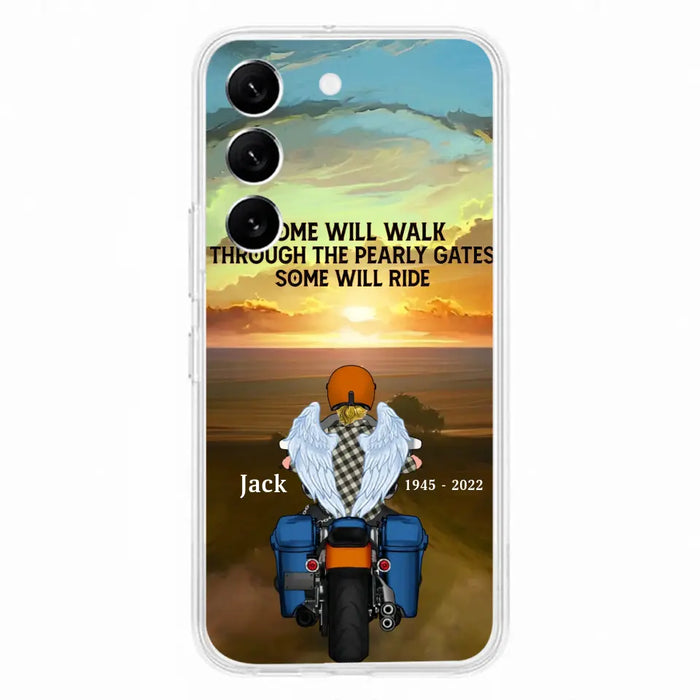 Custom Personalized Memorial Biker Phone Case - Memorial Gift Idea For Father's Day - Some Will Ride - Case For iPhone/Samsung