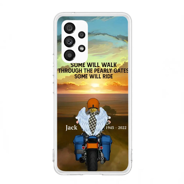 Custom Personalized Memorial Biker Phone Case - Memorial Gift Idea For Father's Day - Some Will Ride - Case For iPhone/Samsung