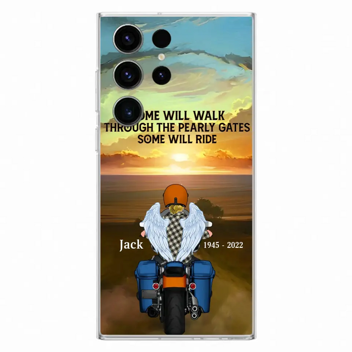 Custom Personalized Memorial Biker Phone Case - Memorial Gift Idea For Father's Day - Some Will Ride - Case For iPhone/Samsung