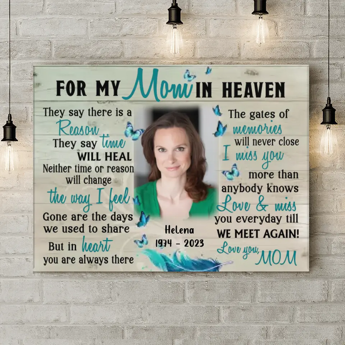 Custom Personalized Memorial Photo Horizontal Canvas - Memorial Gift Idea For Mother's Day - I Miss You More Than Anybody Knows