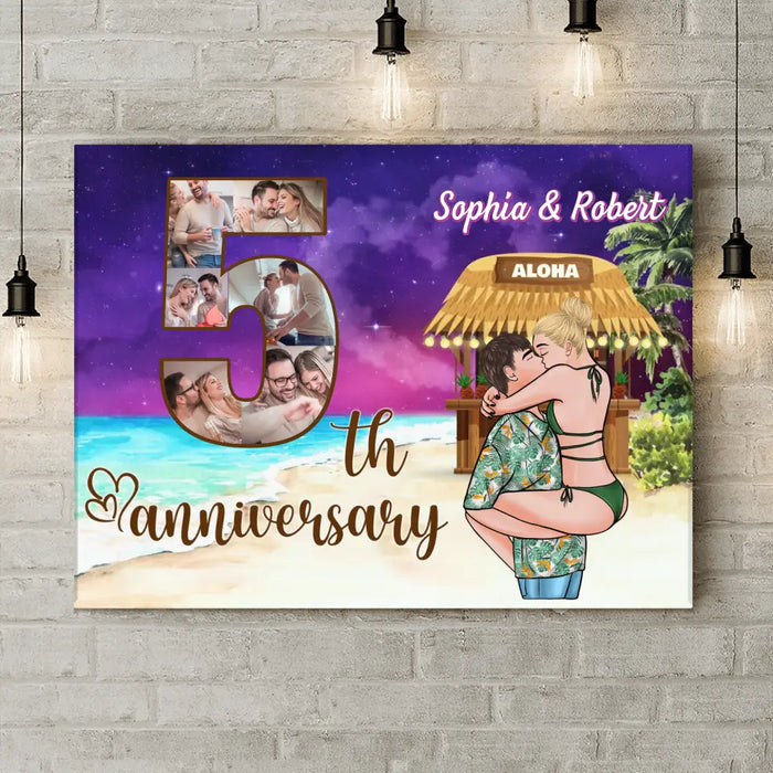 Custom Personalized Couple Photo Canvas - Anniversary Gift Idea for Couple