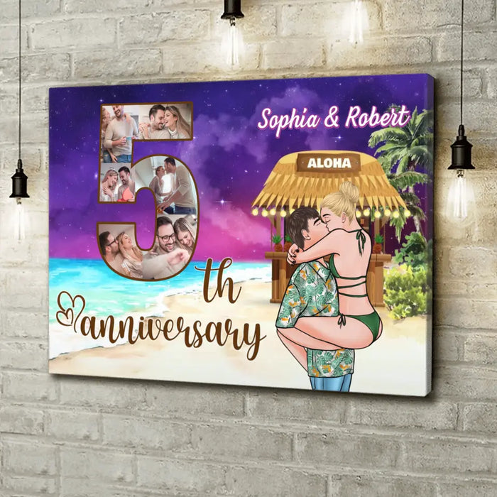 Custom Personalized Couple Photo Canvas - Anniversary Gift Idea for Couple