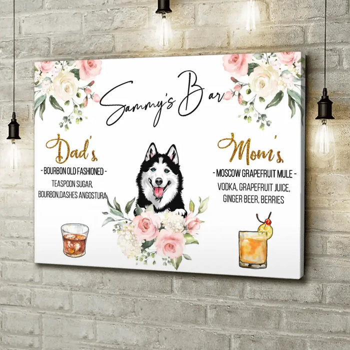 Custom Personalized Wedding Canvas - Upto 3 Dogs - Wedding/Anniversary Gift for Couple/Dog Lovers