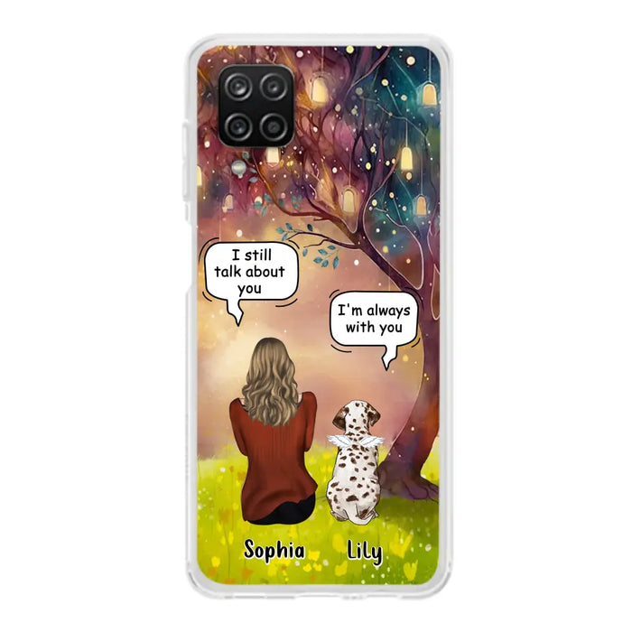 Custom Personalized Memorial Dog Mom Phone Case - Upto 3 Dogs - Memorial Gift Idea for Dog Lovers - I'm Always With You