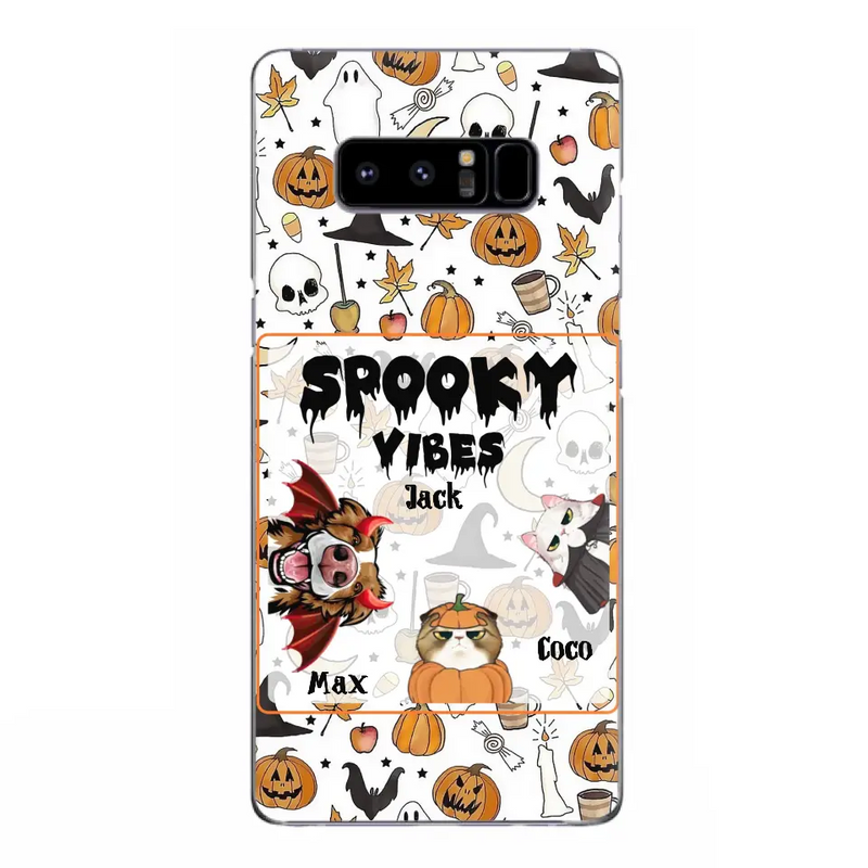 Personalized Halloween Pet Phone Case - Up to 3 Pets - Gift Idea For Dog/Cat Owners - Spooky Vibes - Case for iPhone/Samsung