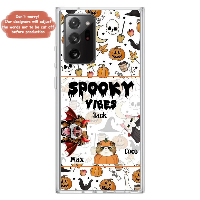 Personalized Halloween Pet Phone Case - Up to 3 Pets - Gift Idea For Dog/Cat Owners - Spooky Vibes - Case for iPhone/Samsung