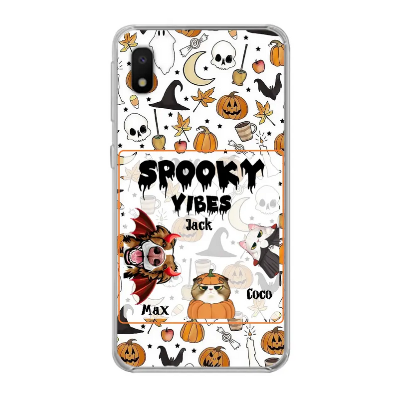 Personalized Halloween Pet Phone Case - Up to 3 Pets - Gift Idea For Dog/Cat Owners - Spooky Vibes - Case for iPhone/Samsung