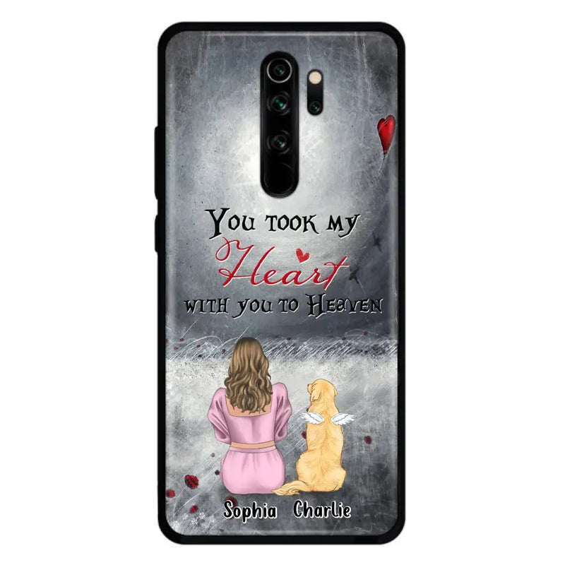 Personalized Memorial Dog Mom Phone Case - Up to 5 Dogs - Memorial Gift Idea for Dog Owner - You Took My Heart With You To Heaven - Case for Xiaomi/Huawei/Oppo