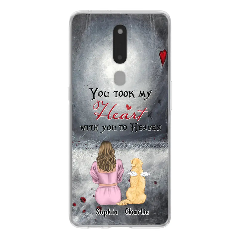 Personalized Memorial Dog Mom Phone Case - Up to 5 Dogs - Memorial Gift Idea for Dog Owner - You Took My Heart With You To Heaven - Case for Xiaomi/Huawei/Oppo