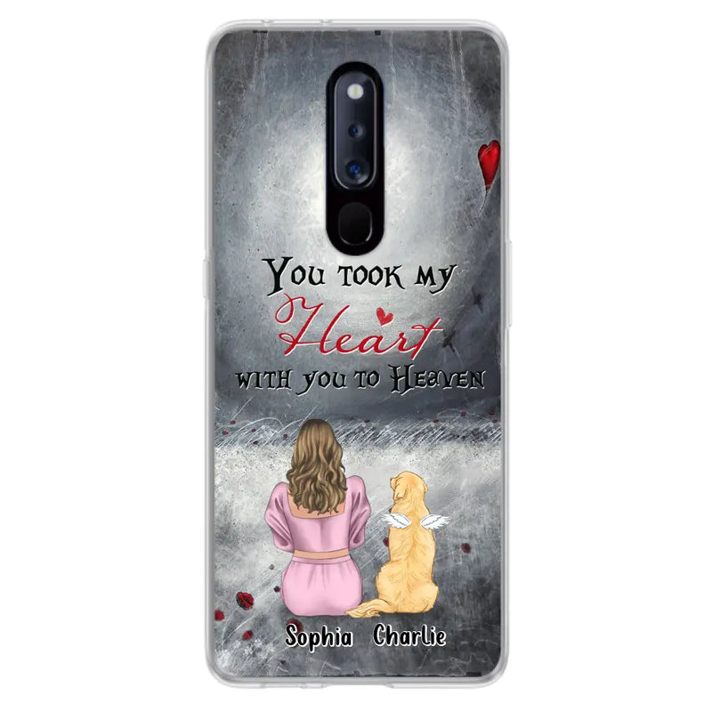 Personalized Memorial Dog Mom Phone Case - Up to 5 Dogs - Memorial Gift Idea for Dog Owner - You Took My Heart With You To Heaven - Case for Xiaomi/Huawei/Oppo