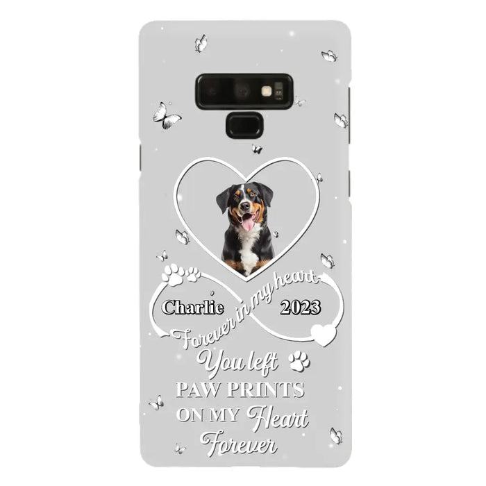 Personalized Memorial Phone Case - Upload Photo - Memorial Gift Idea For Pet Lover - You left paw prints on my heart forever - Case For iPhone/Samsung