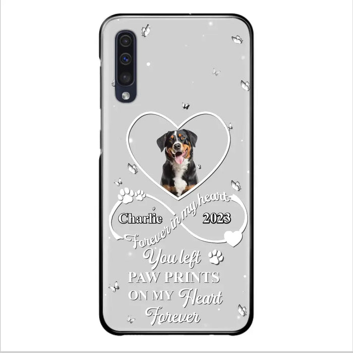 Personalized Memorial Phone Case - Upload Photo - Memorial Gift Idea For Pet Lover - You left paw prints on my heart forever - Case For iPhone/Samsung