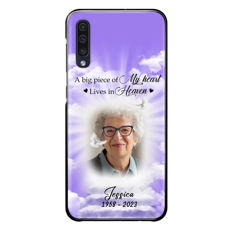 Personalized Memorial Photo Phone Case - Memorial Gift Idea For Mother's Day/Father's Day - A Big Piece Of My Heart Lives In Heaven - Case For iPhone/Samsung