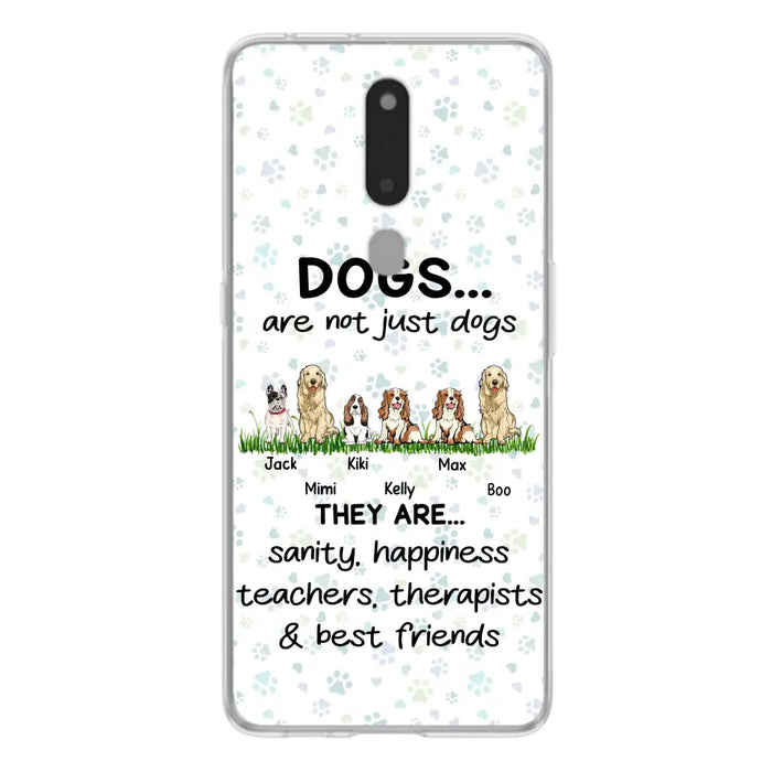 Custom Personalized Dogs Phone Case - Gift Idea For Dog Lovers - Upto 4 Dogs - Dogs Are Not Just Dogs They Are Sanity Happiness Teachers Therapists & Best Friends - Case For Oppo/Xiaomi/Huawei