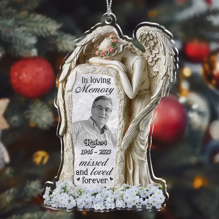 Custom Personalized In Loving Memory Acrylic Ornament - Memorial Gift Idea For Christmas/ Family Member - Upload Photo - Missed And Loved Forever