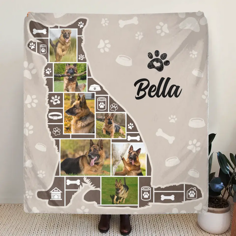 Personalized Dog Photo Fleece Throw Blanket/Quilt - Gift Idea for Dog Lovers/Owners