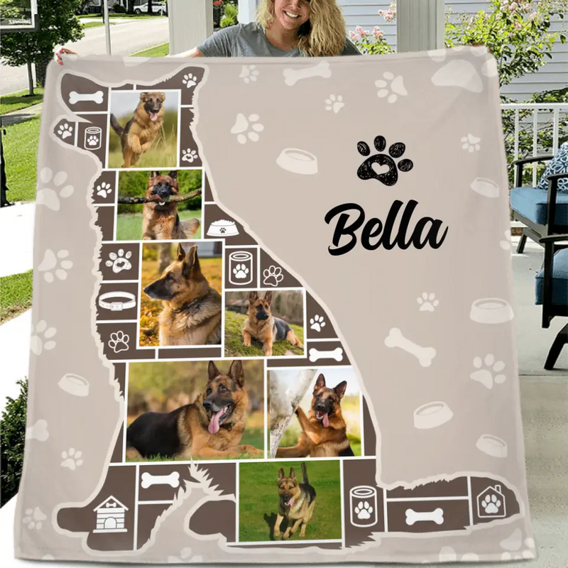 Personalized Dog Photo Fleece Throw Blanket/Quilt - Gift Idea for Dog Lovers/Owners