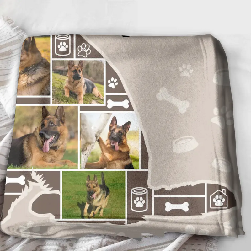 Personalized Dog Photo Fleece Throw Blanket/Quilt - Gift Idea for Dog Lovers/Owners