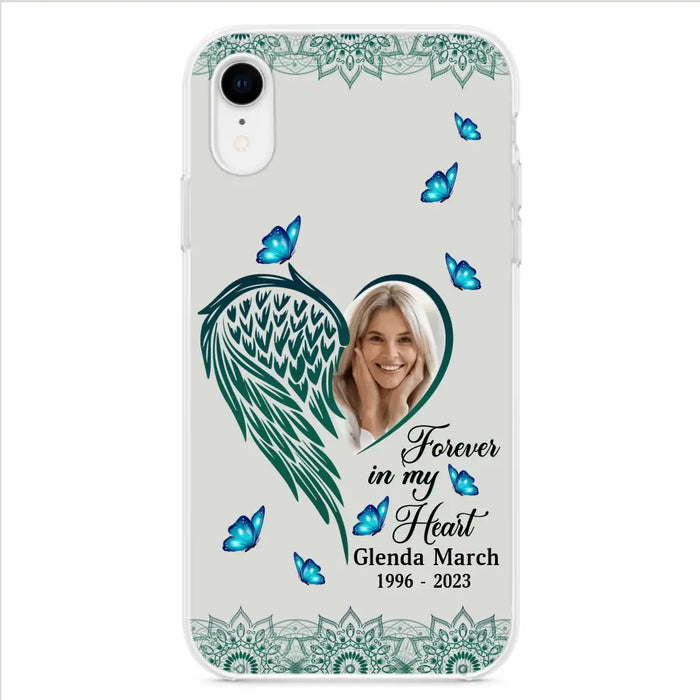 Custom Personalized Memorial Wing Heart Phone Case - Memorial Gift Idea For Family - Case For iPhone/Samsung - Forever In My Heart