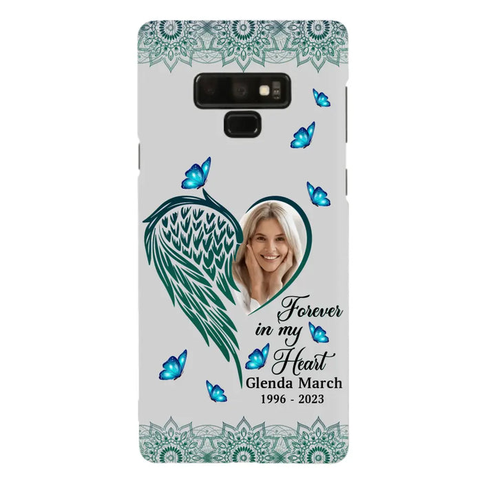 Custom Personalized Memorial Wing Heart Phone Case - Memorial Gift Idea For Family - Case For iPhone/Samsung - Forever In My Heart