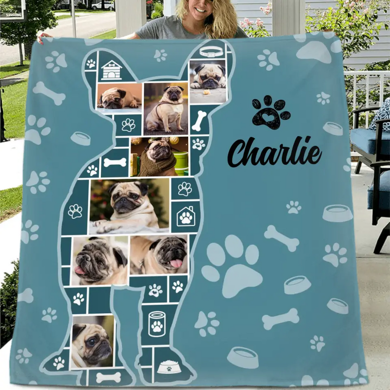 Custom Dog Photo Fleece Throw Blanket/Quilt - Gift Idea for Dog Lovers/Owners