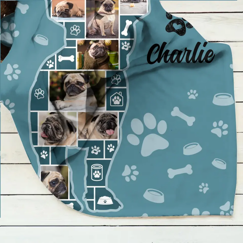 Custom Dog Photo Fleece Throw Blanket/Quilt - Gift Idea for Dog Lovers/Owners