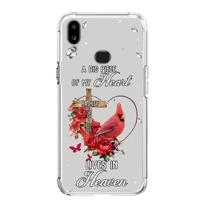 Personalized Memorial Cardinal Phone Case - Memorial Gift Idea For Family - A Big Piece Of My Heart Lives In Heaven - Case For iPhone/Samsung