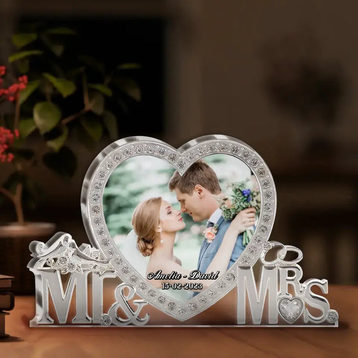 Custom Personalized Mr & Mrs Couple Acrylic Plaque - Upload Photo - Anniversary/ Wedding Gift For Couple