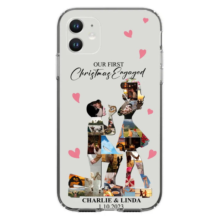 Custom Personalized Couple Photo Phone Case - Gift Idea For Couple/Him/Her - Upload Photo - Case For iPhone/Samsung - Our First Christmas Engaged