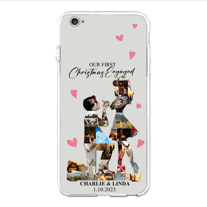 Custom Personalized Couple Photo Phone Case - Gift Idea For Couple/Him/Her - Upload Photo - Case For iPhone/Samsung - Our First Christmas Engaged