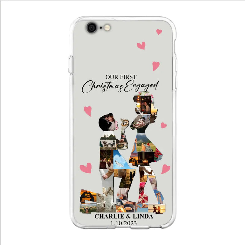 Custom Personalized Couple Photo Phone Case - Gift Idea For Couple/Him/Her - Upload Photo - Case For iPhone/Samsung - Our First Christmas Engaged