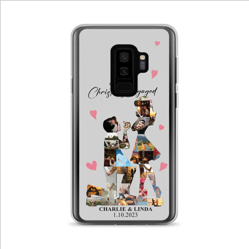 Custom Personalized Couple Photo Phone Case - Gift Idea For Couple/Him/Her - Upload Photo - Case For iPhone/Samsung - Our First Christmas Engaged