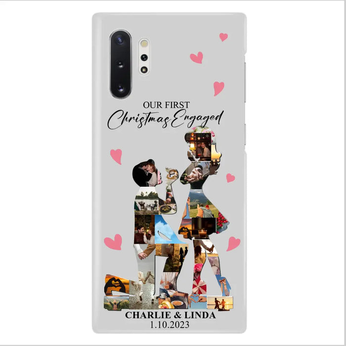 Custom Personalized Couple Photo Phone Case - Gift Idea For Couple/Him/Her - Upload Photo - Case For iPhone/Samsung - Our First Christmas Engaged