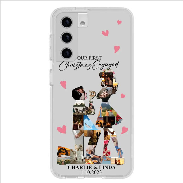 Custom Personalized Couple Photo Phone Case - Gift Idea For Couple/Him/Her - Upload Photo - Case For iPhone/Samsung - Our First Christmas Engaged