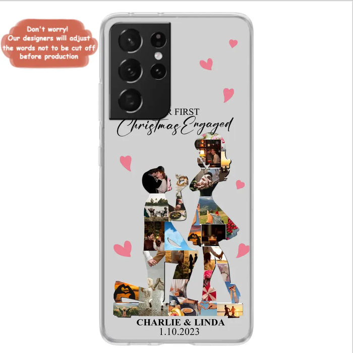 Custom Personalized Couple Photo Phone Case - Gift Idea For Couple/Him/Her - Upload Photo - Case For iPhone/Samsung - Our First Christmas Engaged